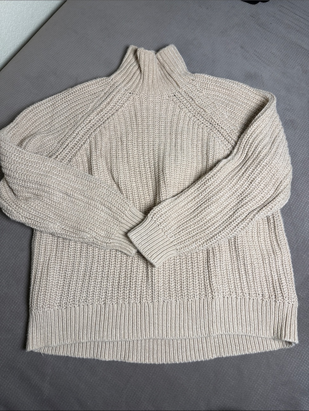 GAP Cream Chunky Ribbed Turtleneck Sweater